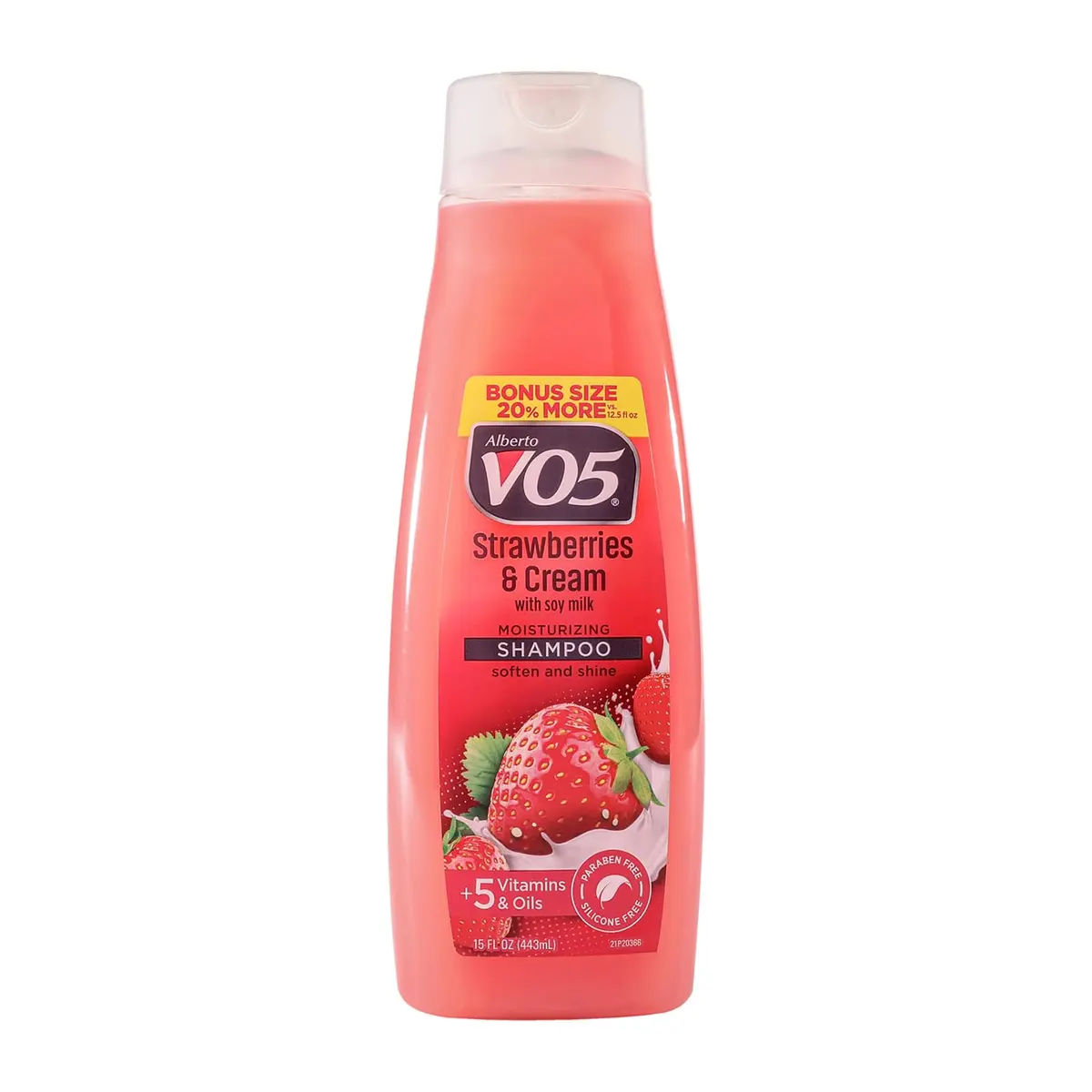 Alberto VO5 Moisture Milks Moisturizing Shampoo - Strawberries & Cream Scent, 443ml (15 fl oz) | Hydrating Shampoo with Soy Milk - main product image