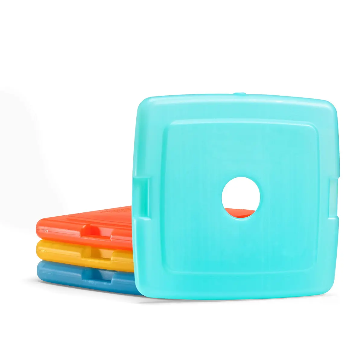 Fit & Fresh 4 Pack Ice Chest Slim Ice Packs | Quick Freeze Space Saving Reusable Ice Packs for Lunch Boxes & Coolers, Multi Colored - view 2