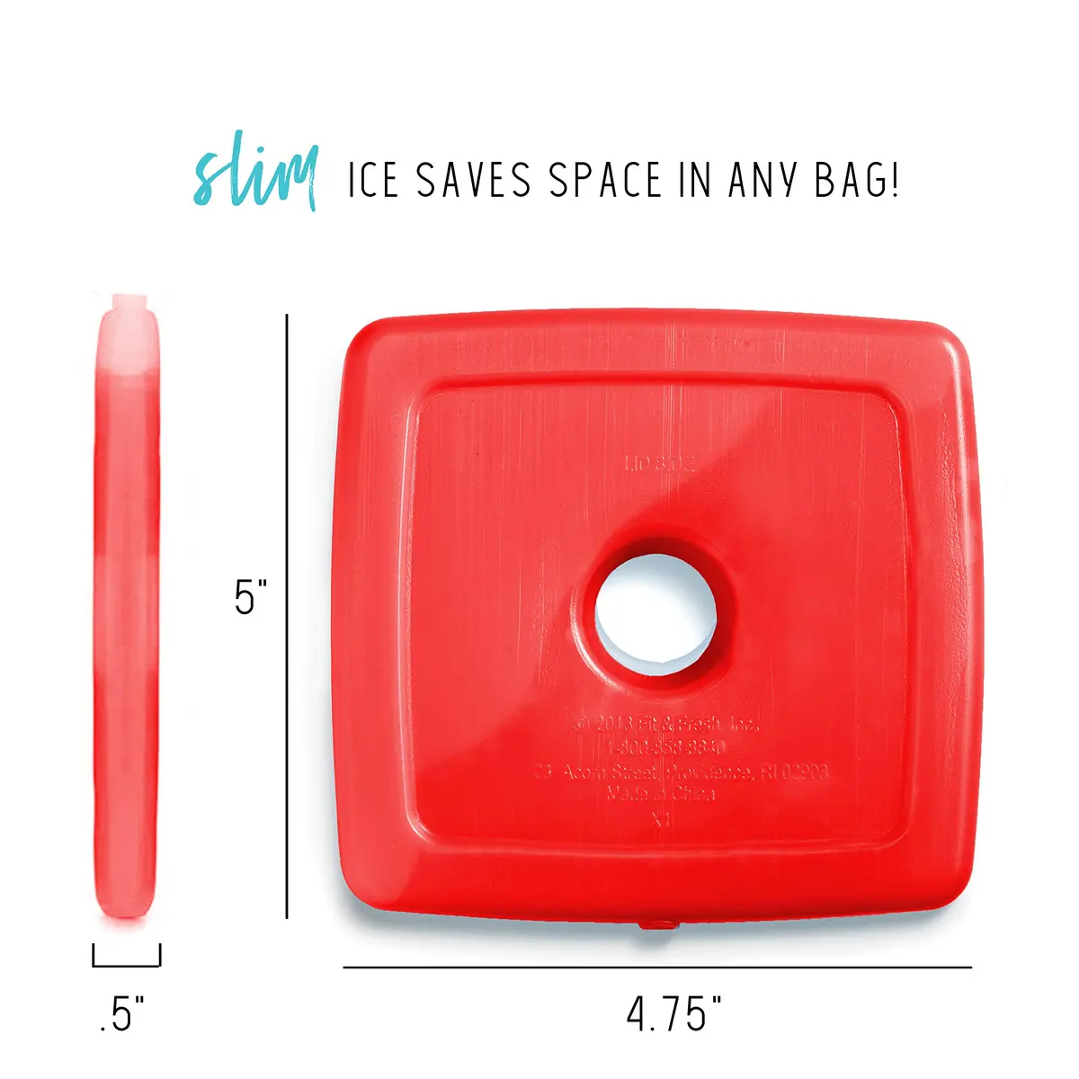 Fit & Fresh 4 Pack Ice Chest Slim Ice Packs | Quick Freeze Space Saving Reusable Ice Packs for Lunch Boxes & Coolers, Multi Colored - view 3