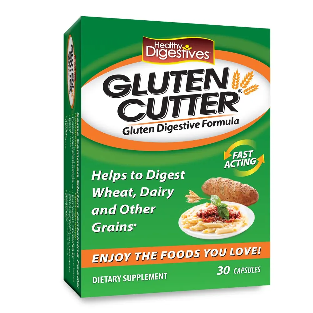 Healthy Digestives Gluten Cutter Enzyme Formula 30 Capsules | Supports Gluten & Lactose Digestion - main product image