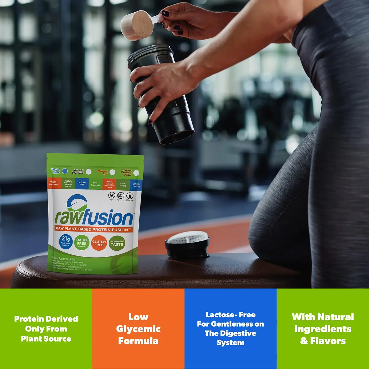 SAN Rawfusion Vegan Protein Powder, Vanilla Bean | 21g Plant-Based Protein, Low Net Carbs, Gluten-Free - view 4