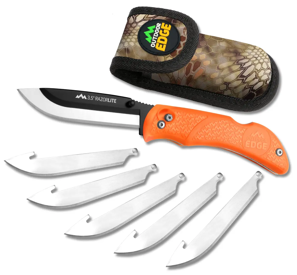 OUTDOOR EDGE Razor-Lite Folding Hunting Knife – 3.5" Replaceable Blades | Non-Slip Rubber Handle - main product image