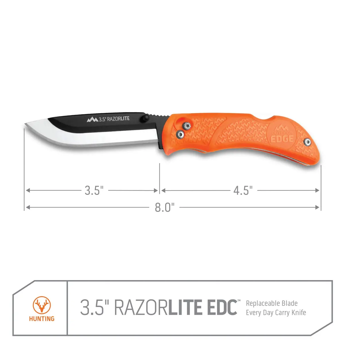 OUTDOOR EDGE Razor-Lite Folding Hunting Knife – 3.5" Replaceable Blades | Non-Slip Rubber Handle - view 4
