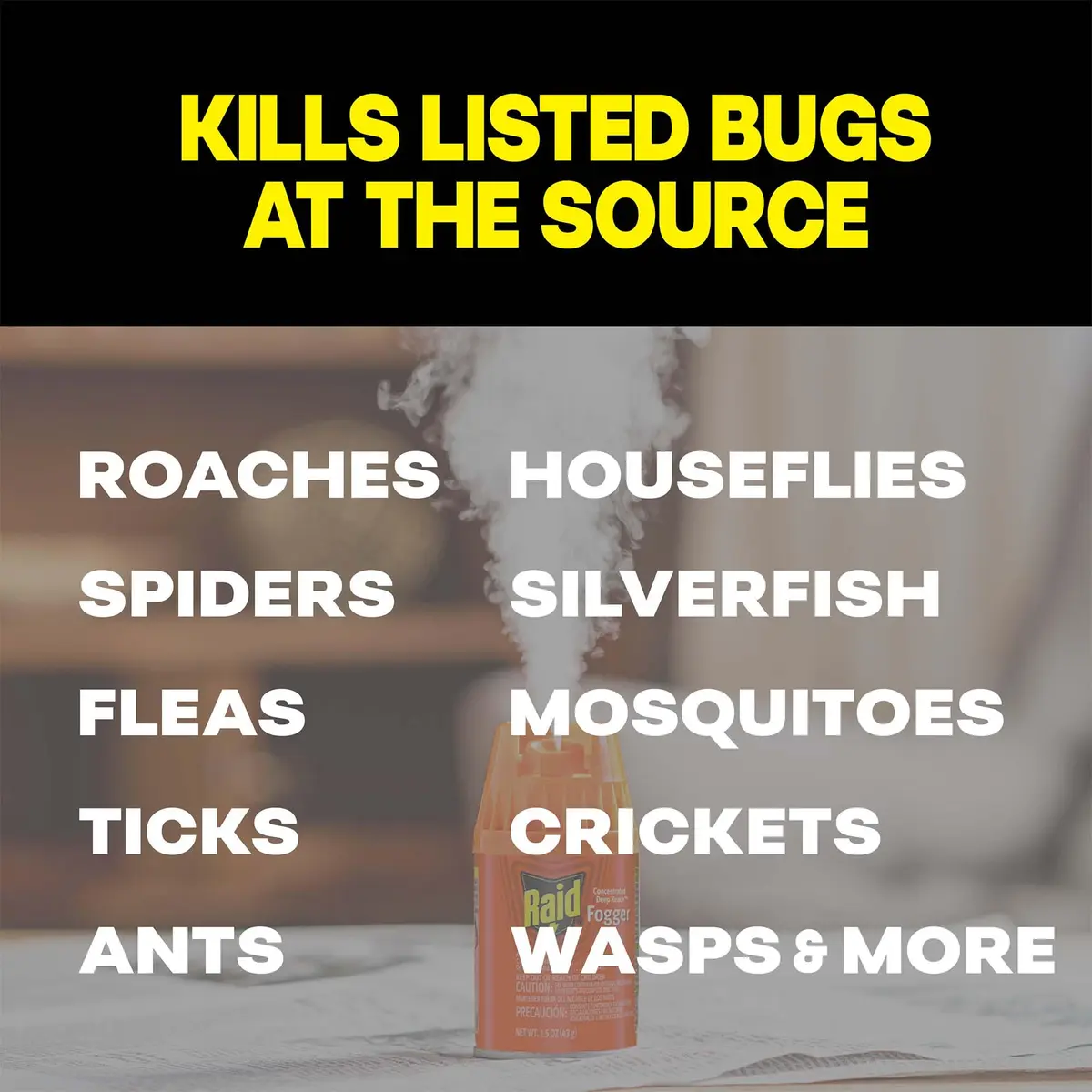 Raid Deep Reach Pest Killer & Roach Fogger 1.5 fl oz | Indoor Roach & Flea Control, Residual Action for Up to 2 Months - view 4