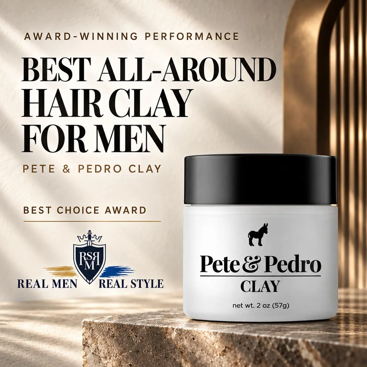Pete & Pedro Hair Styling Clay 2 oz | Medium Hold, Low Shine, Matte Finish for Men - view 6