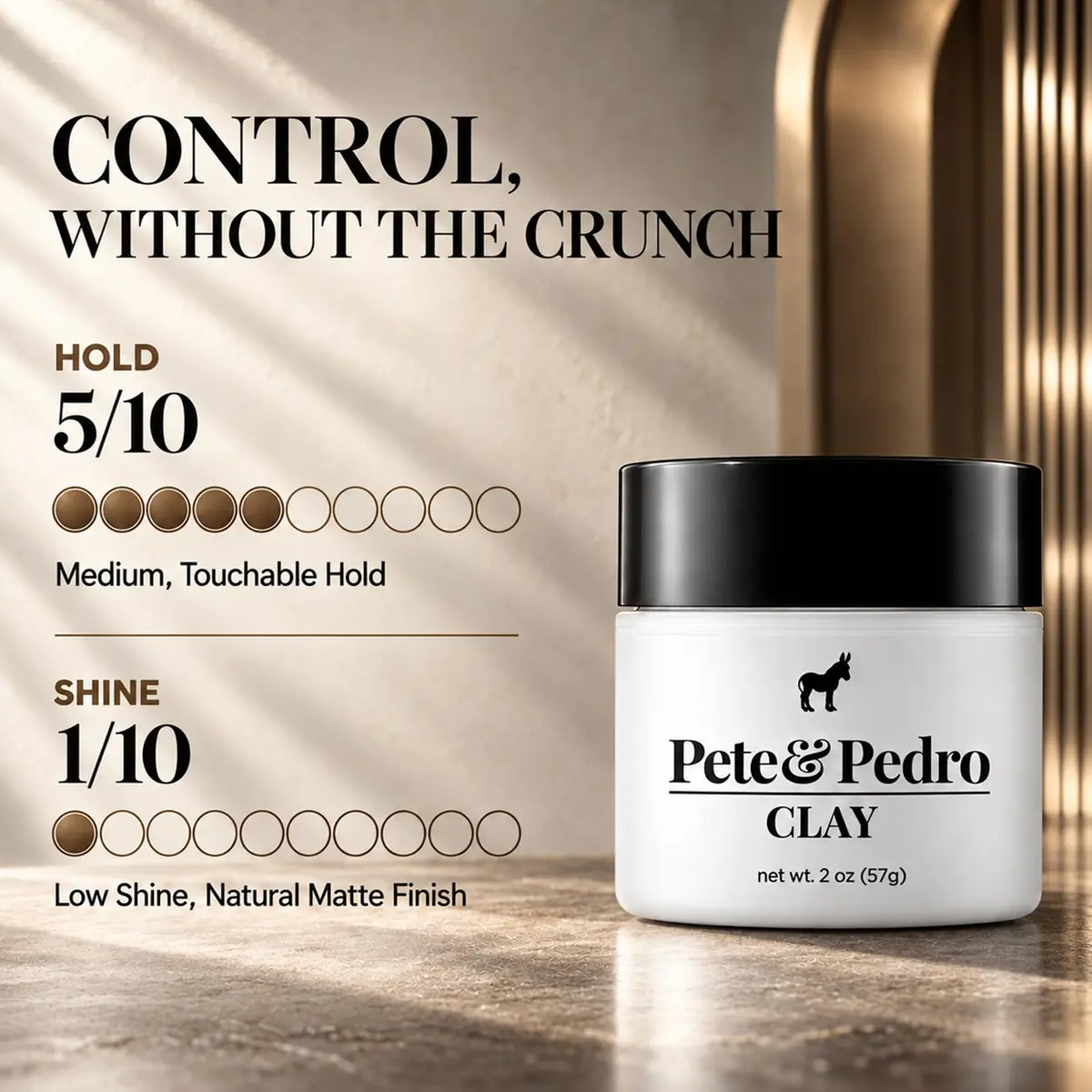 Pete & Pedro Hair Styling Clay 2 oz | Medium Hold, Low Shine, Matte Finish for Men - view 4