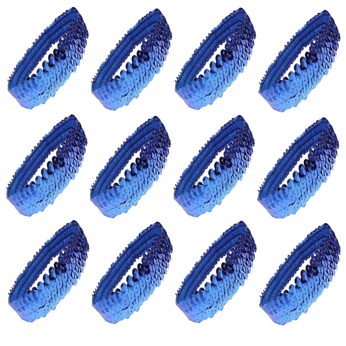 Kenz Laurenz 12 Sequin Headbands Elastic Stretch Sparkly Headband for Teens Girls Women Fits Most - main product image