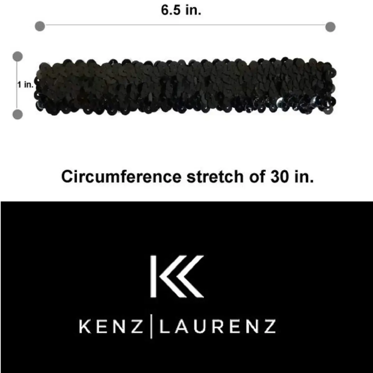 Kenz Laurenz 12 Sequin Headbands Elastic Stretch Sparkly Headband for Teens Girls Women Fits Most - view 3