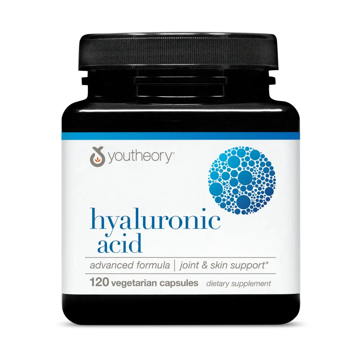 Youtheory Hyaluronic Acid Advanced Formula 120 Vegetarian Capsules | Supports Joint Health & Skin Vitality - main product image