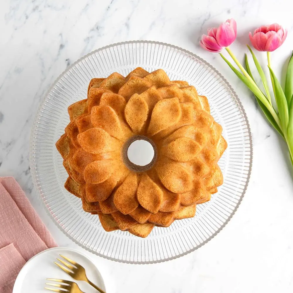 Nordic Ware Blossom Bundt Pan ,Toffee | Intricate Cast Aluminum Cake Pan for Elegant Baking - view 7