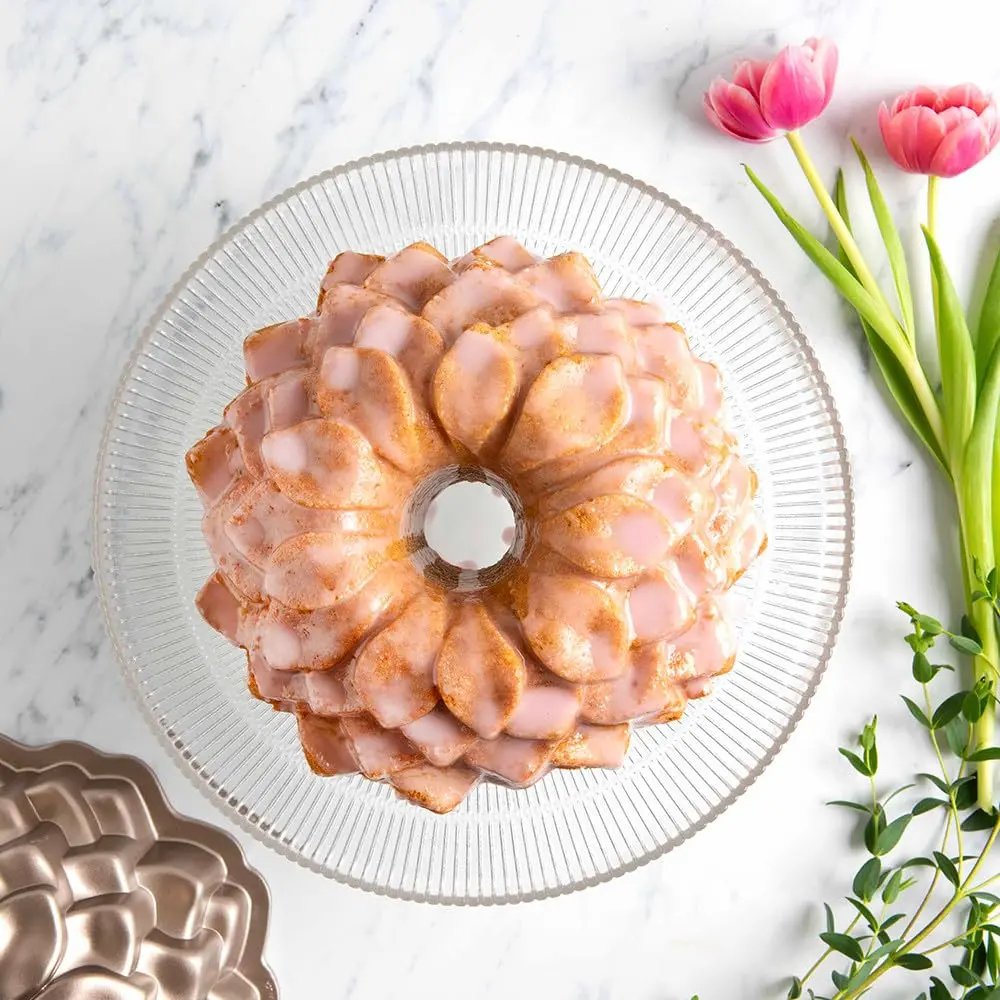 Nordic Ware Blossom Bundt Pan ,Toffee | Intricate Cast Aluminum Cake Pan for Elegant Baking - view 2