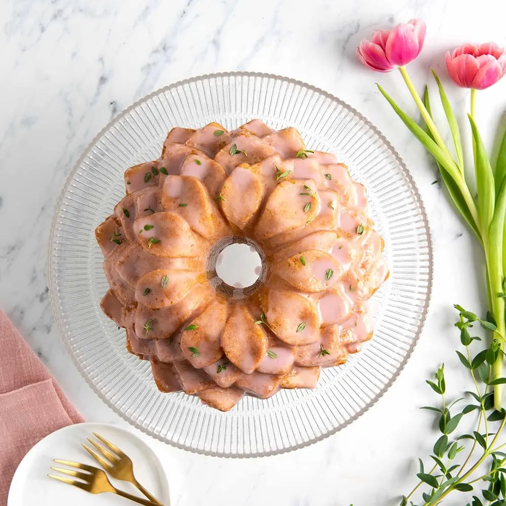 Nordic Ware Blossom Bundt Pan ,Toffee | Intricate Cast Aluminum Cake Pan for Elegant Baking - view 3