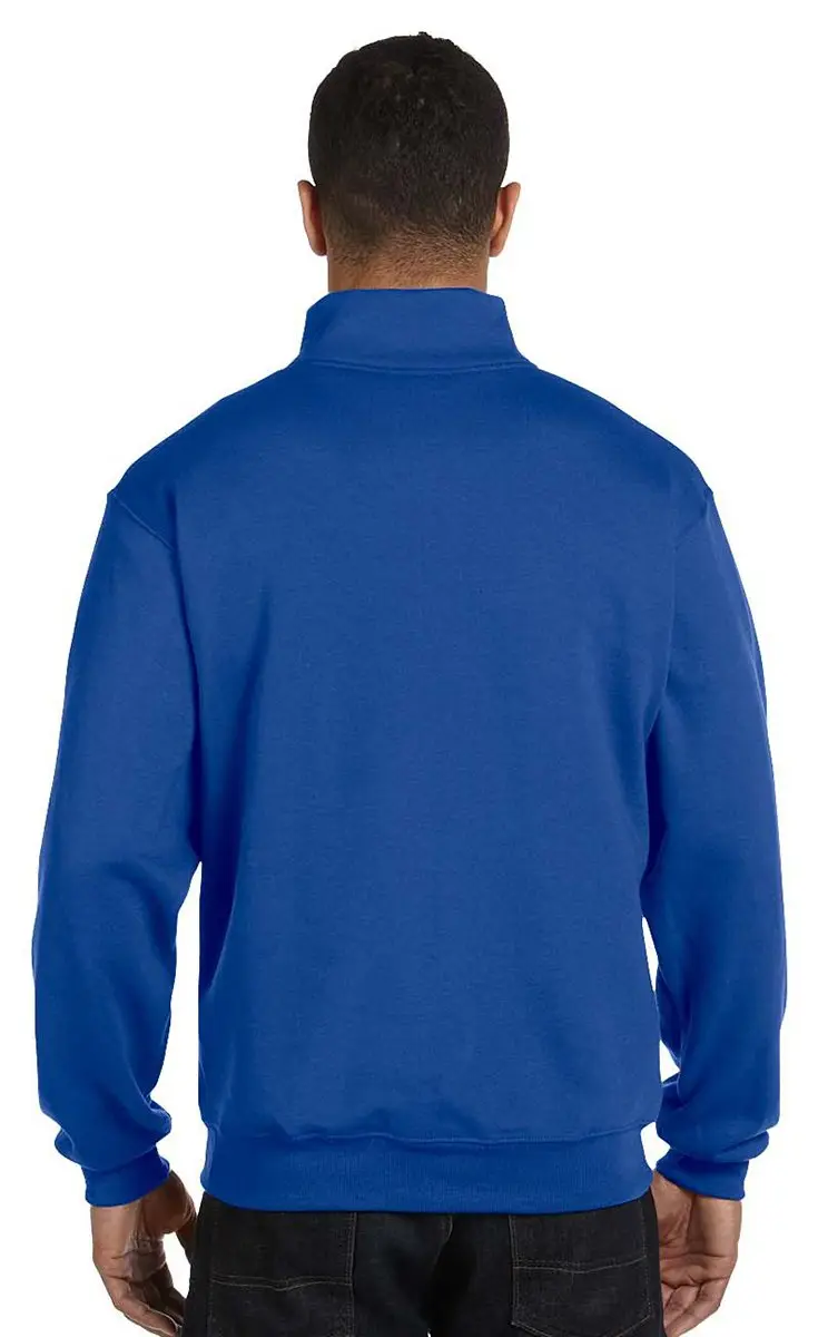 Jerzees NuBlend 1/4-Zip Cadet Collar Sweatshirt 8.0 oz Small Forest Green | Virtually Pill-Free Warmth - view 3