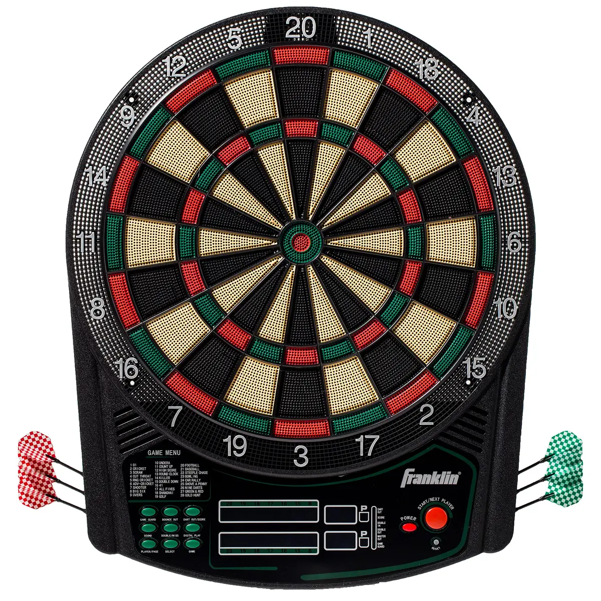 Franklin Sports FS6000 Electronic Dartboard 15" | 28 Games, Soft Tip for Kids & Adults - main product image