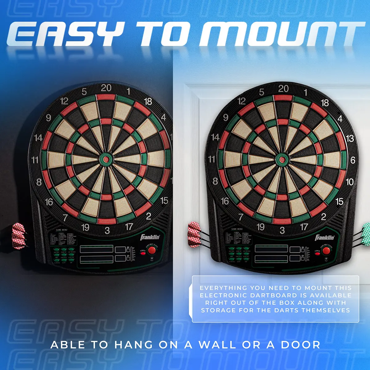 Franklin Sports FS6000 Electronic Dartboard 15" | 28 Games, Soft Tip for Kids & Adults - view 4