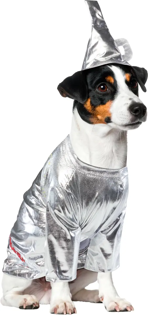 Rubies Wizard of Oz Tin Man Pet Costume for Dogs & Cats | Silver Shirt & Funnel Hat (Small 6-10 lbs) - main product image