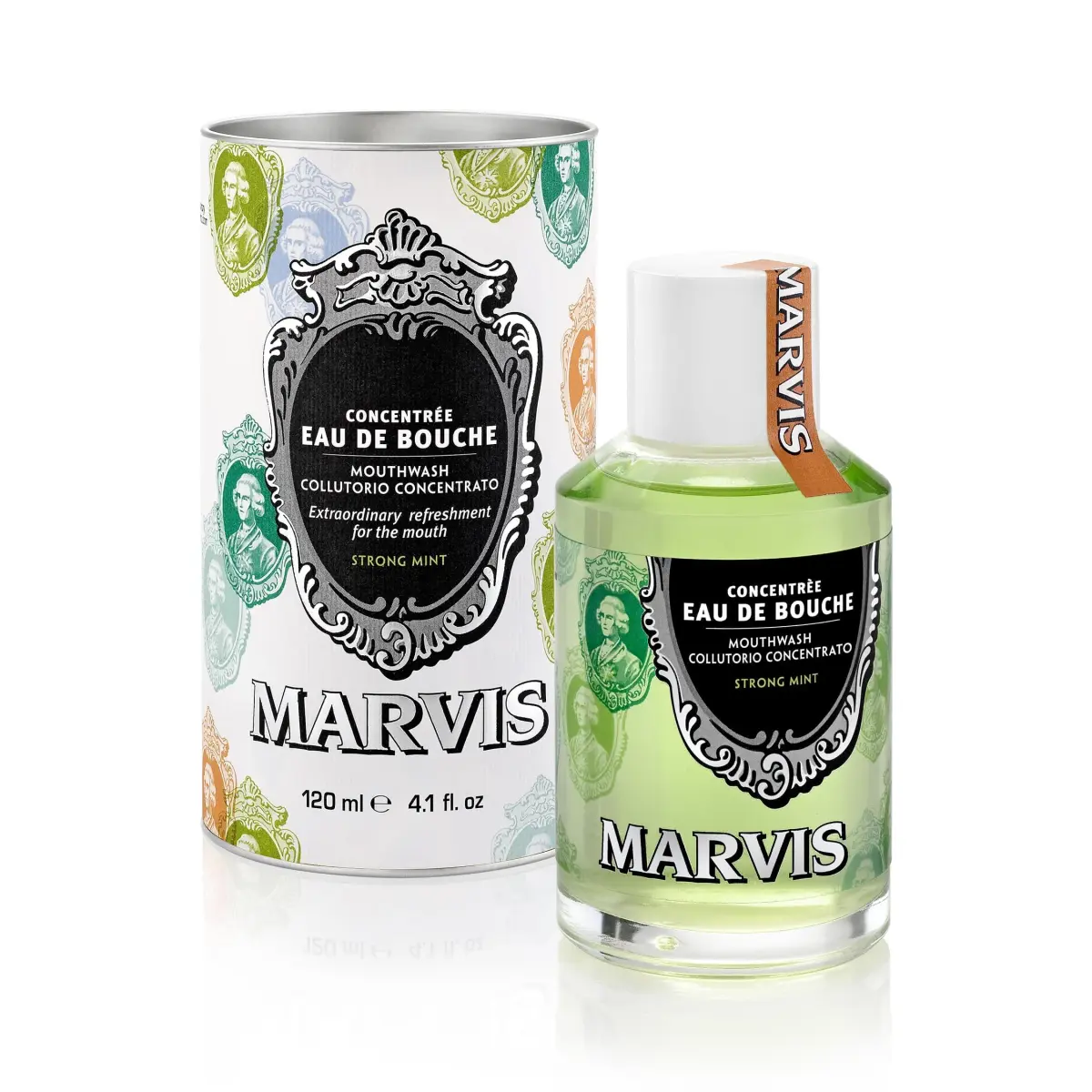Marvis Strong Mint Mouthwash Concentrate 121 ml (4.1 Fl Oz) | Kills Germs & Neutralizes Odor - main product image