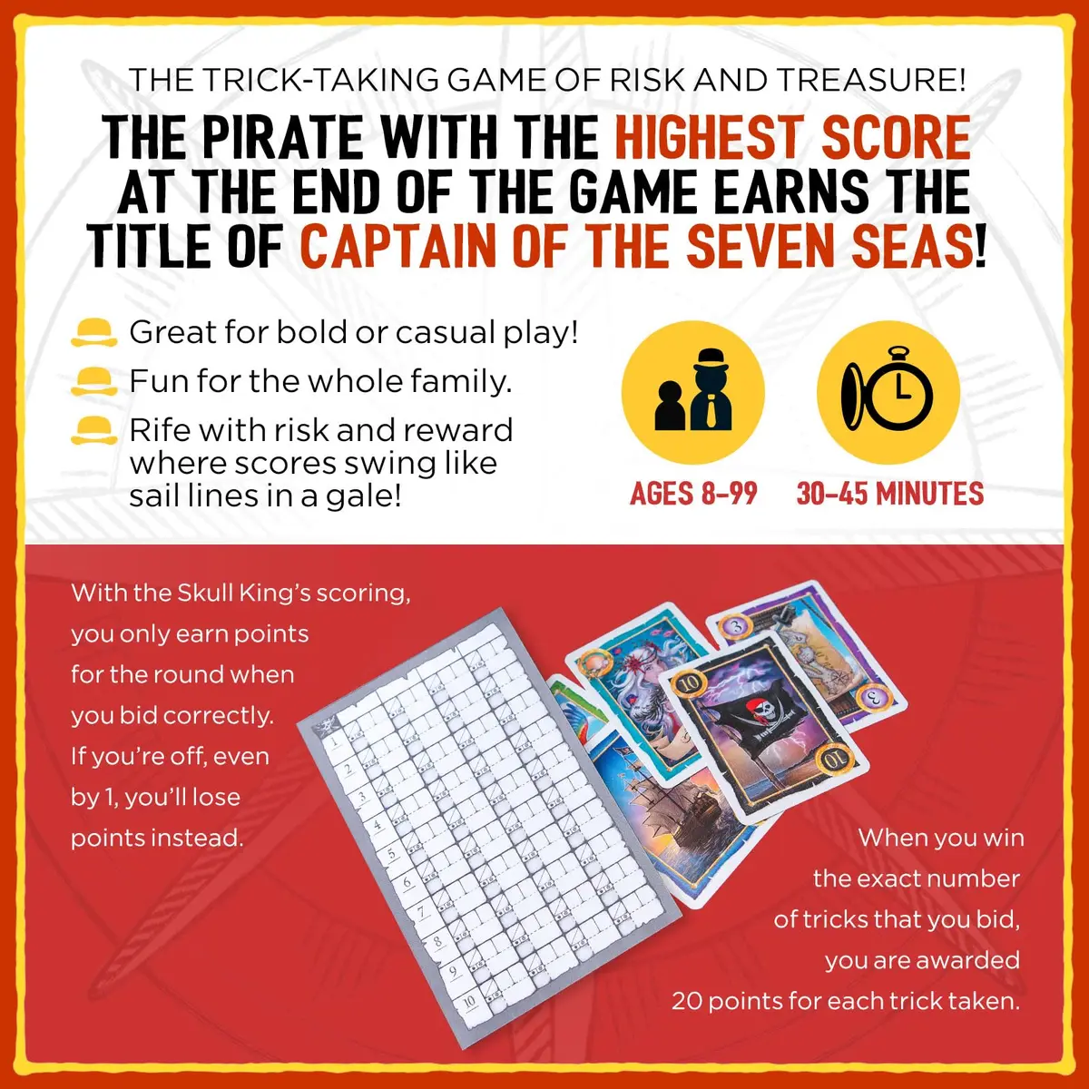 Grandpa Beck's Games Skull King Trick-Taking Card Game | Award-Winning Pirate Strategy Game for 2-8 Players - view 6
