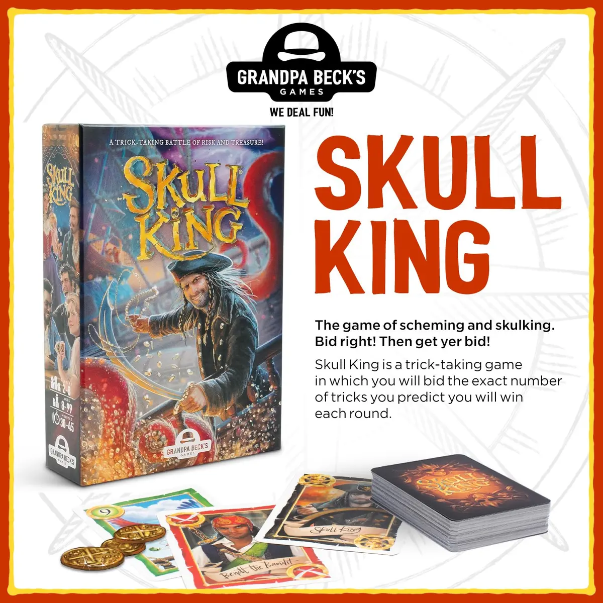 Grandpa Beck's Games Skull King Trick-Taking Card Game | Award-Winning Pirate Strategy Game for 2-8 Players - view 2