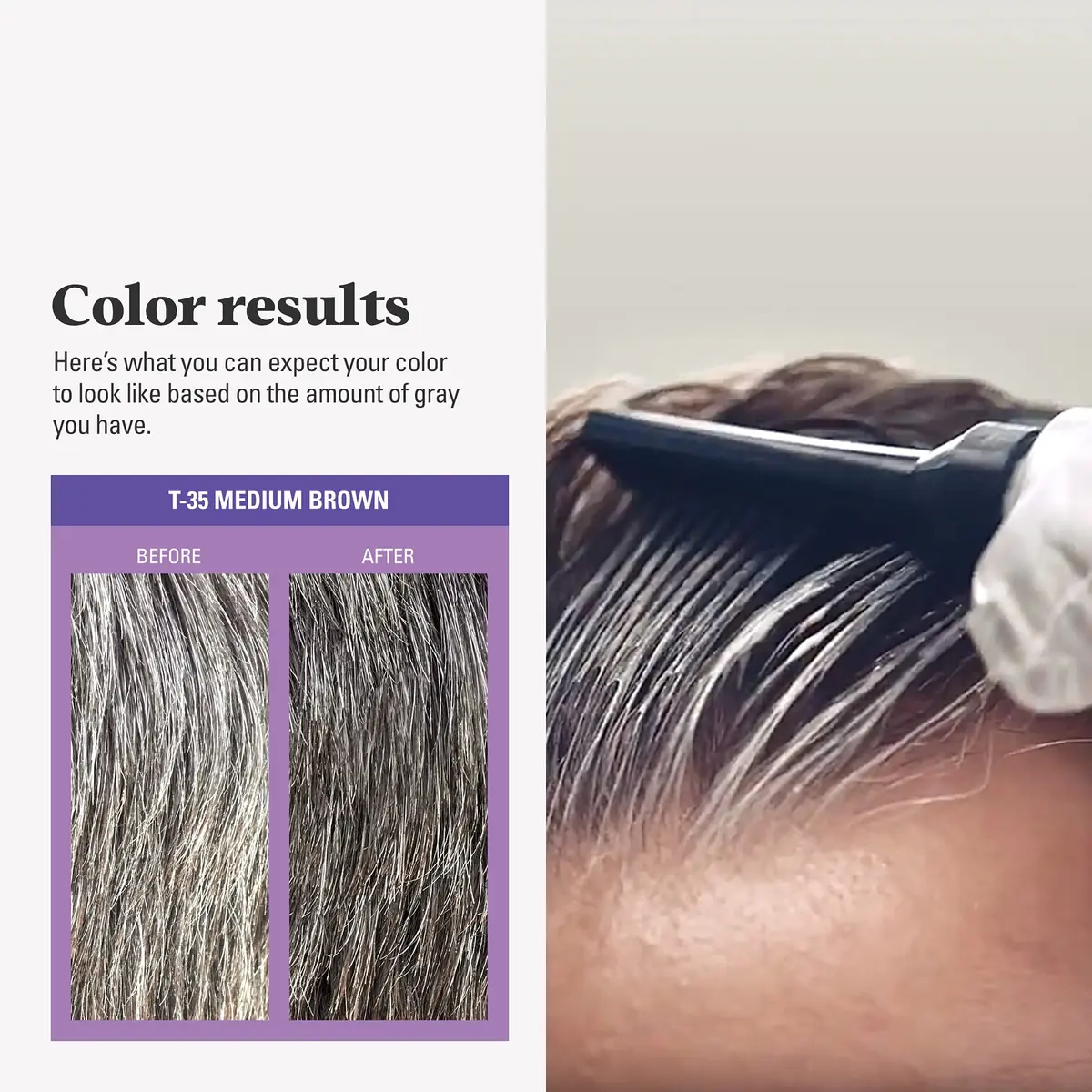 Just for Men Touch of Gray Hair Color, Medium Brown T-35 (1 Pack) | Subtle Gray Blending for Salt & Pepper Look - view 6