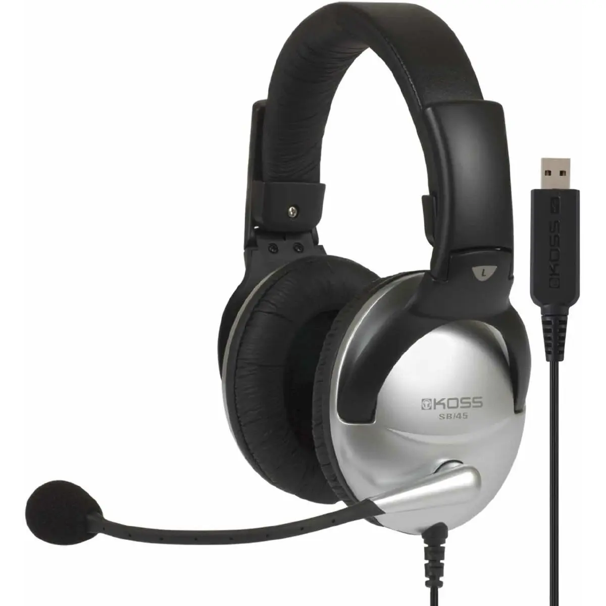 Koss SB45-USB Stereo Headphone with USB Plug (Red) | Over-Ear Communication Headset - main product image