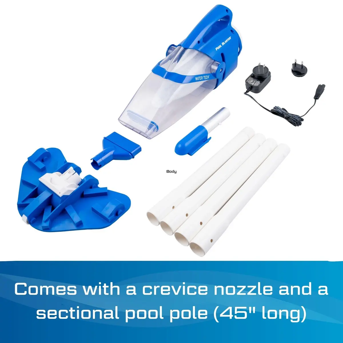 POOL BLASTER Centennial Cordless Pool Vacuum for Above Ground Pool w/Pole | Battery-Powered, Handheld, XL Debris Chamber - view 7