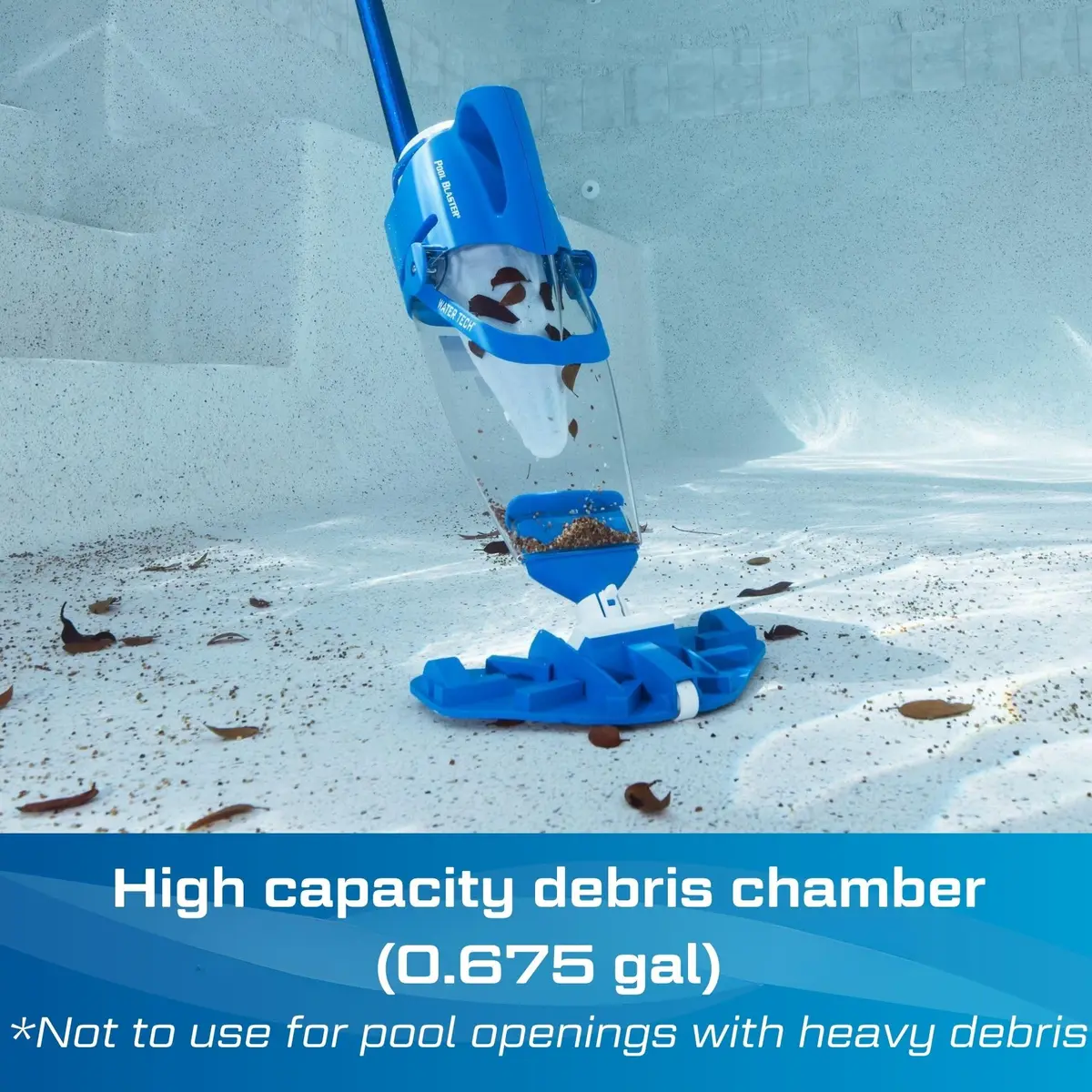 POOL BLASTER Centennial Cordless Pool Vacuum for Above Ground Pool w/Pole | Battery-Powered, Handheld, XL Debris Chamber - view 4
