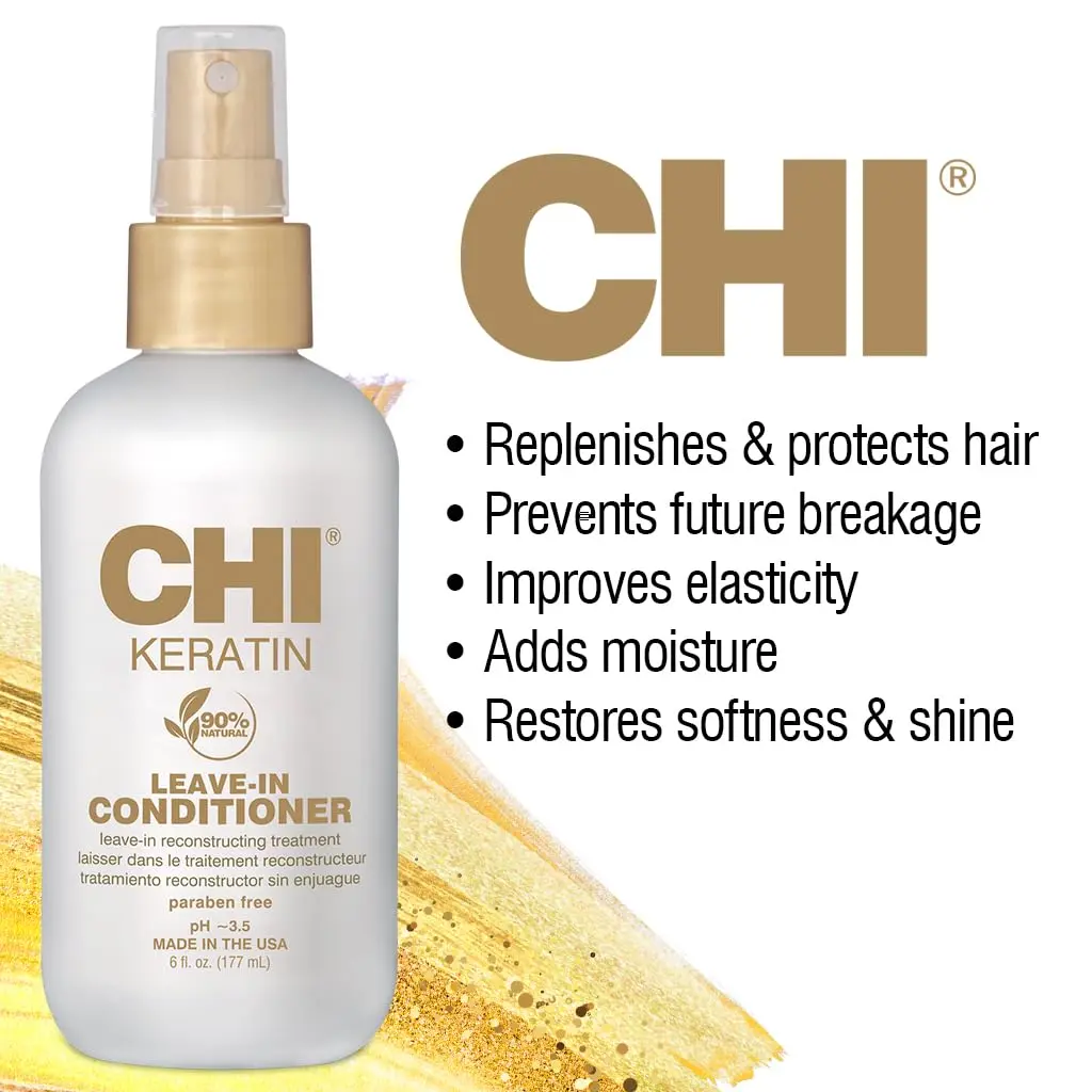 CHI Keratin Leave-in Conditioner 6 Oz | Hydrating Daily Hair Care for Damaged Hair - view 4