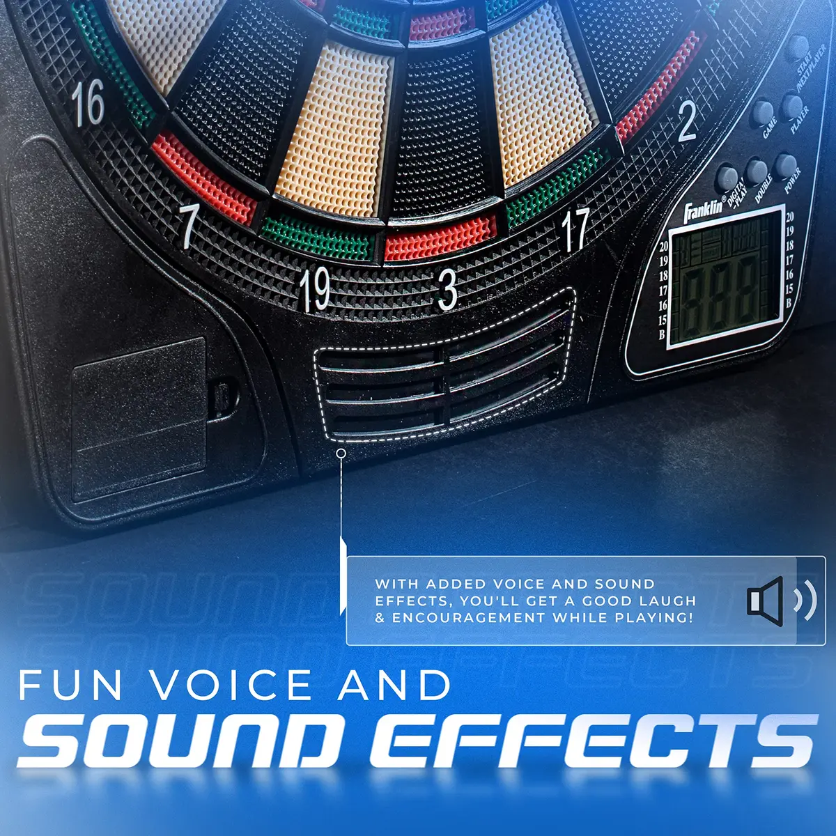 Franklin Sports FS1500 Electronic Dartboard 15" | 65 Game Variations for All Ages - view 3
