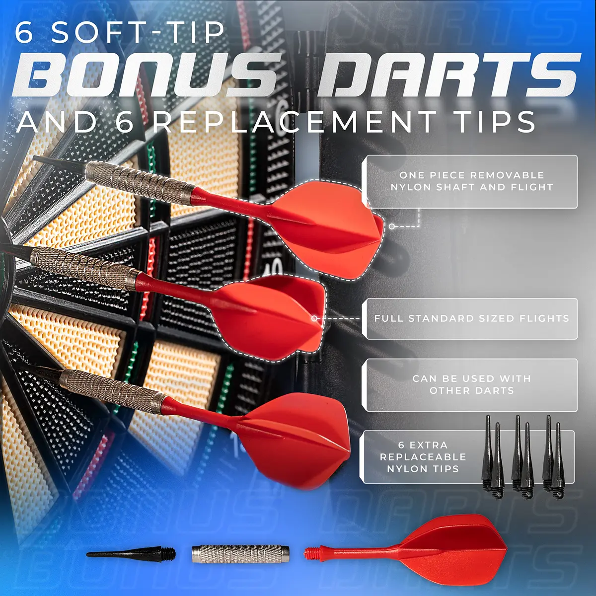 Franklin Sports Electronic Dart Board Set + Cabinet - FS3000 | 15.5" Soft Tip Darts for Family & Game Room - view 6