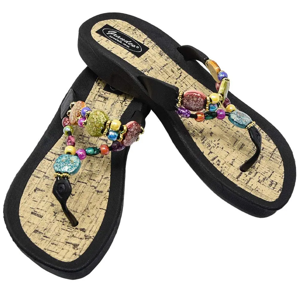 Grandco Women's 24770G Marble Cork Beaded Waterproof Flip-Flops Size 11 | Trendy & Comfortable - view 7