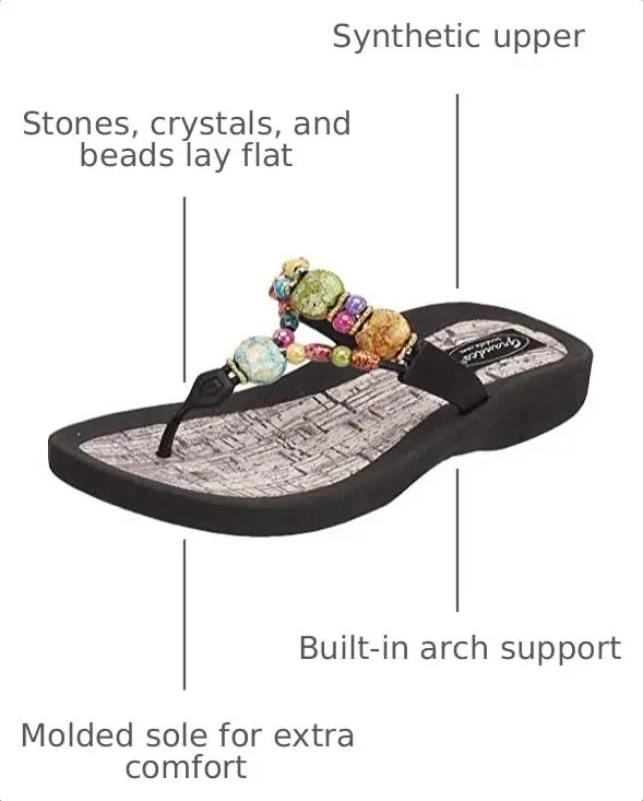 Grandco Women's 24770G Marble Cork Beaded Waterproof Flip-Flops Size 11 | Trendy & Comfortable - view 4