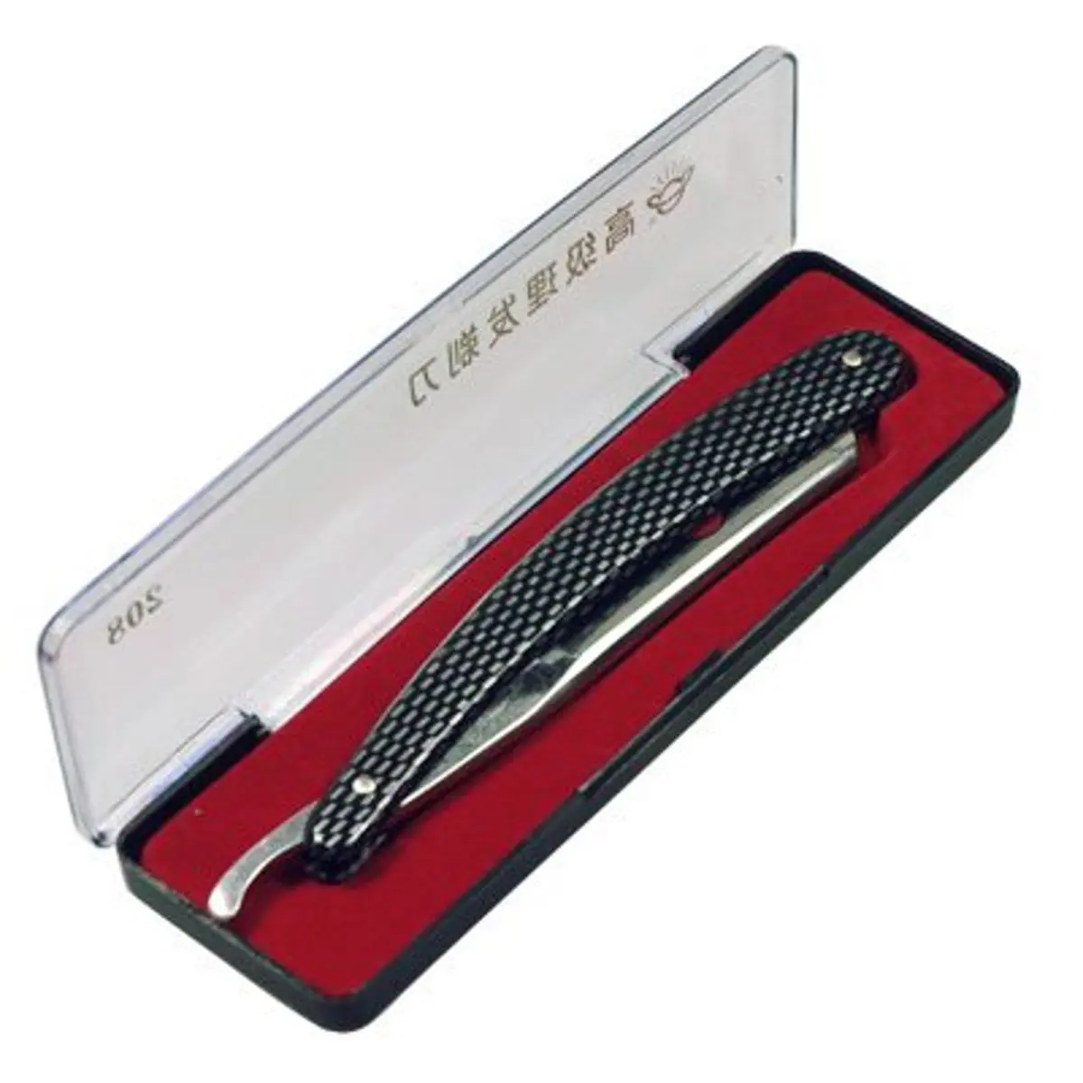 Gold Dollar Straight Razor 5/8 Blade with Faux Carbon Acrylic Handle | Classic Wet Shaving Tool - view 5