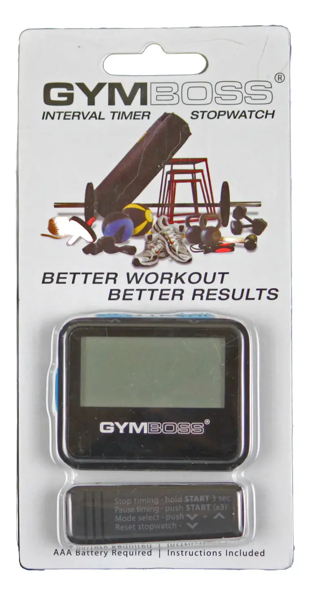 Gymboss Interval Timer and Stopwatch - Black/Blue SOFTCOAT 5.5cm x 4.4cm x 1.4cm | Dual Interval Timer for HIIT & Strength Training - view 6