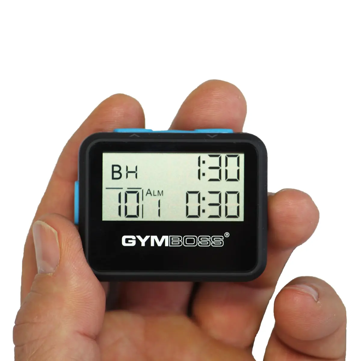 Gymboss Interval Timer and Stopwatch - Black/Blue SOFTCOAT 5.5cm x 4.4cm x 1.4cm | Dual Interval Timer for HIIT & Strength Training - view 2