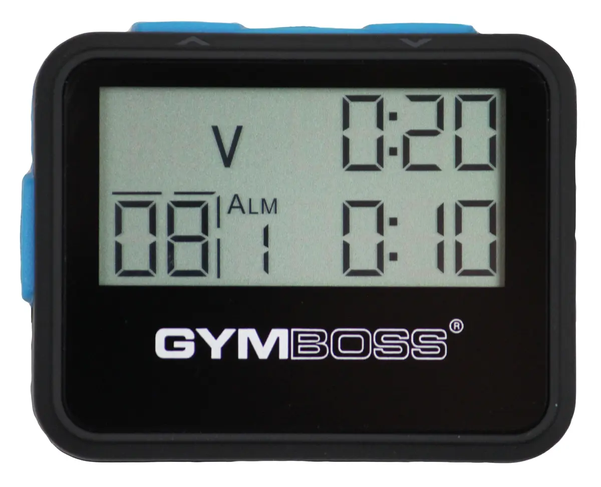 Gymboss Interval Timer and Stopwatch - Black/Blue SOFTCOAT 5.5cm x 4.4cm x 1.4cm | Dual Interval Timer for HIIT & Strength Training - view 3