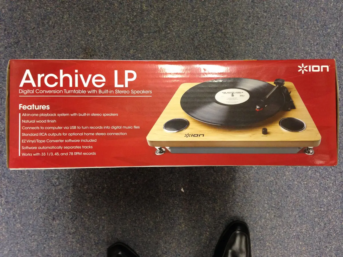 ION Archive LP Turntable with Built-In Speakers & Digital Conversion | 33/45/78 RPM, Diamond Stylus - view 5