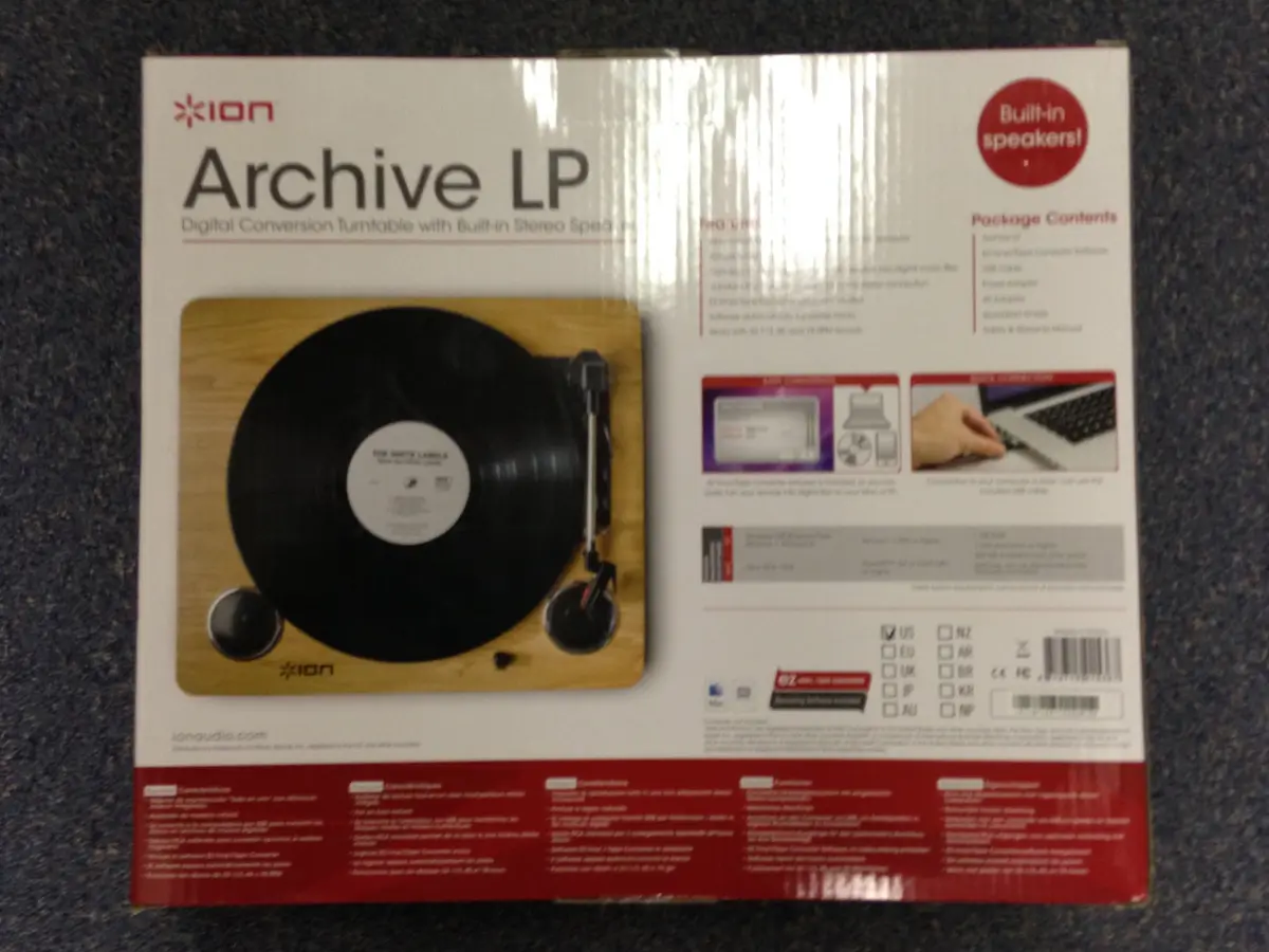 ION Archive LP Turntable with Built-In Speakers & Digital Conversion | 33/45/78 RPM, Diamond Stylus - view 4