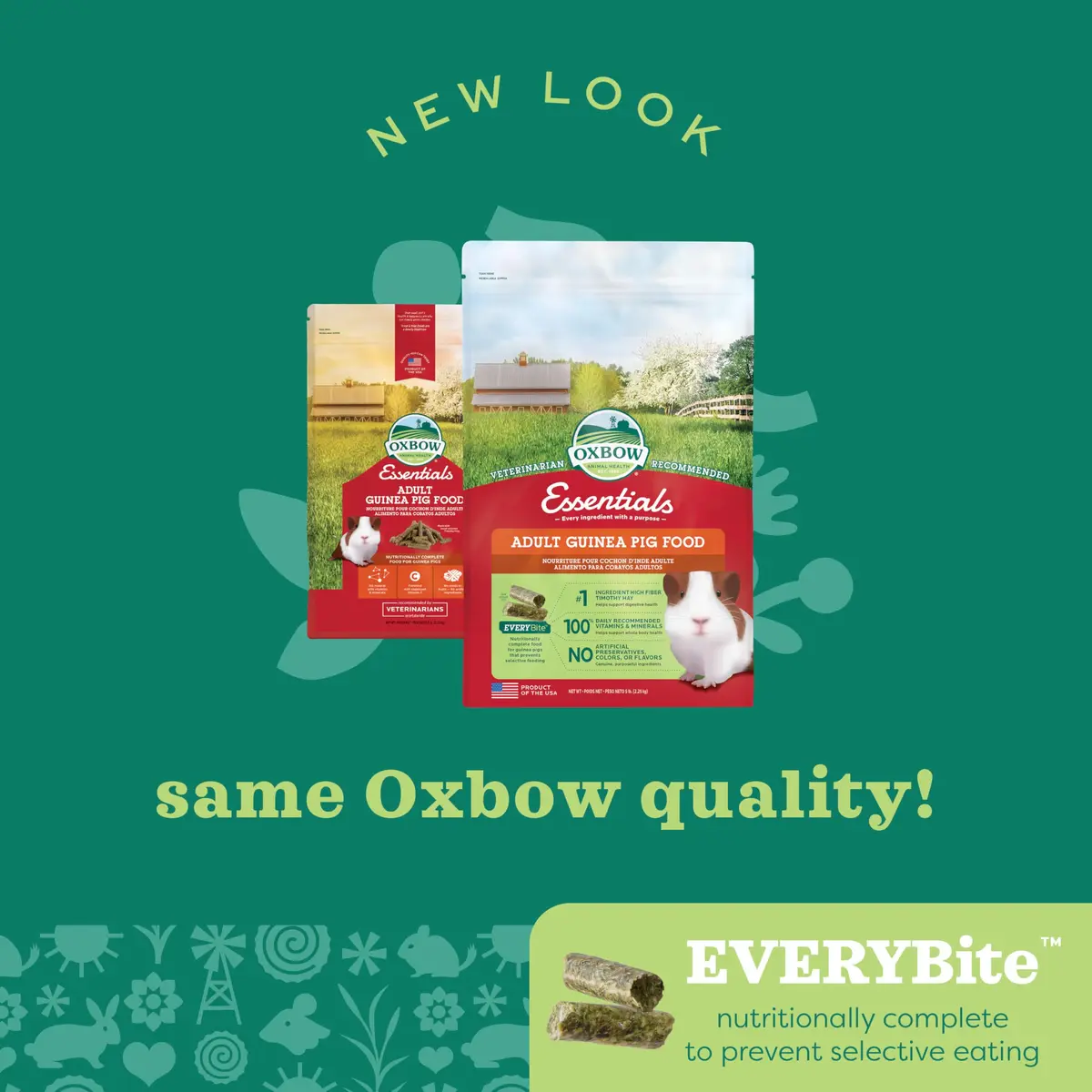 Oxbow Essentials Adult Guinea Pig Food, Timothy Hay Pellets, USA, 5 lb | Complete, High-Fiber Nutrition for Guinea Pigs - view 7