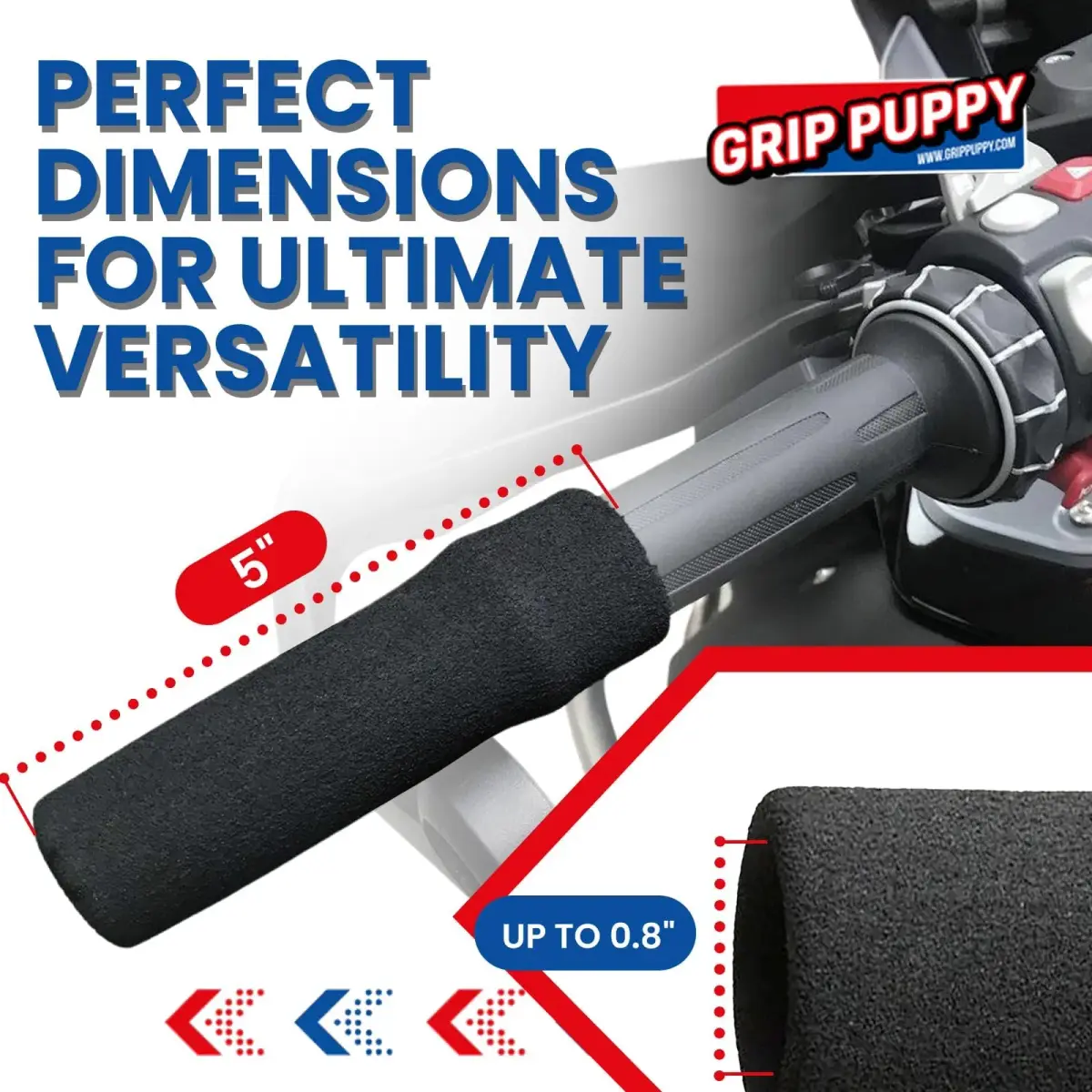 Grip Puppy Comfort Grips - Original Black 2-Pack | Motorcycle, Bike & Scooter Handlebar Grips - view 7