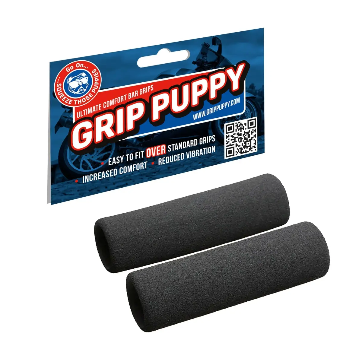 Grip Puppy Comfort Grips - Original Black 2-Pack | Motorcycle, Bike & Scooter Handlebar Grips - view 2