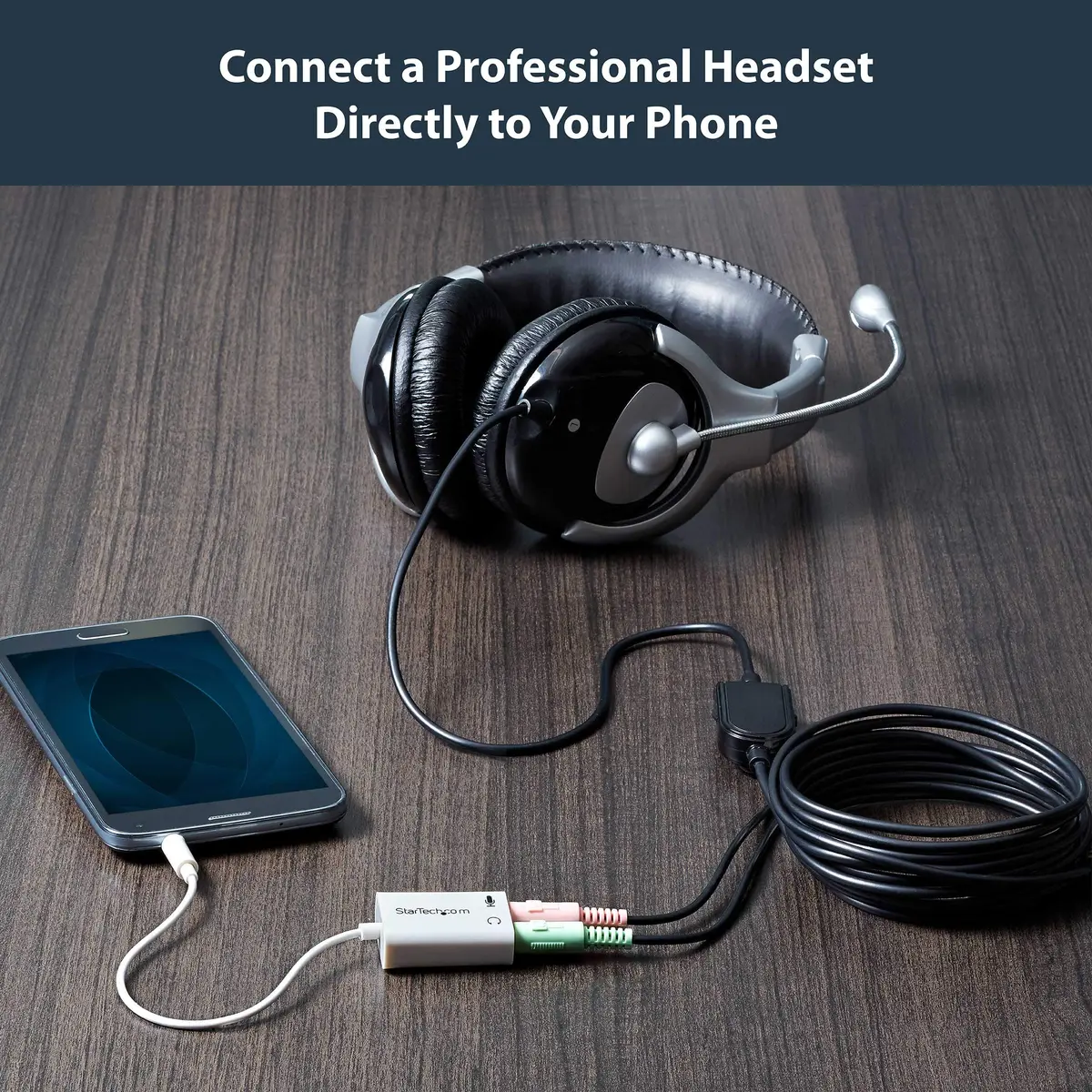 StarTech.com 4-Position 3.5mm Headphone and Microphone Splitter Cable (MUYHSMFFADW), White | Converts Single Audio Port to Dual Mic/Headphone Jacks - view 3