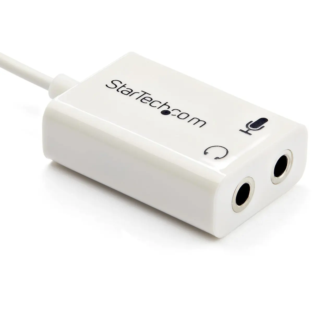 StarTech.com 4-Position 3.5mm Headphone and Microphone Splitter Cable (MUYHSMFFADW), White | Converts Single Audio Port to Dual Mic/Headphone Jacks - view 4