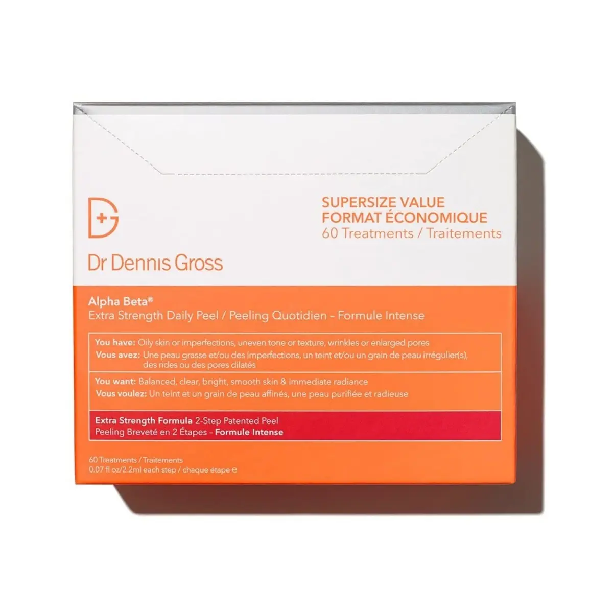 Dr Dennis Gross Alpha Beta Extra Strength Exfoliating Daily Peel - 60 Pack | Professional Results at Home - main product image