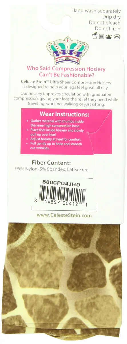 Celeste Stein Therapeutic Compression Socks New Giraffe 8-15 mmhg | Fashionable, Supportive & Made in USA - view 2