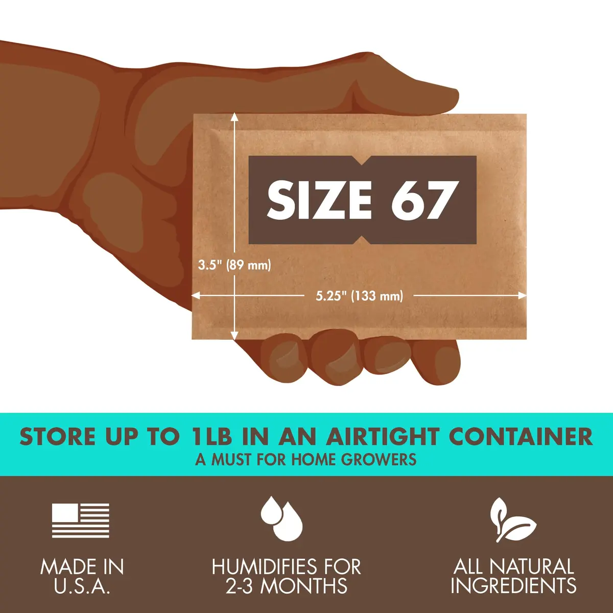 Boveda 62% Humidity Control Packs Size 67, 67g (2.36 oz) 12-Count | Maintains 62% RH for 2160 Hours - view 2