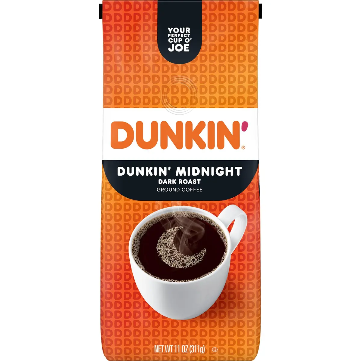 Dunkin' Donuts Midnight Dark Roast Ground Coffee 295ml (11 Oz) | Bold, Rich Flavor - main product image