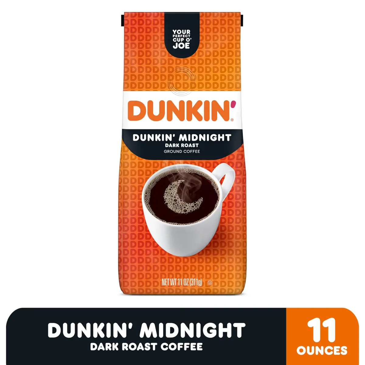 Dunkin' Donuts Midnight Dark Roast Ground Coffee 295ml (11 Oz) | Bold, Rich Flavor - view 2
