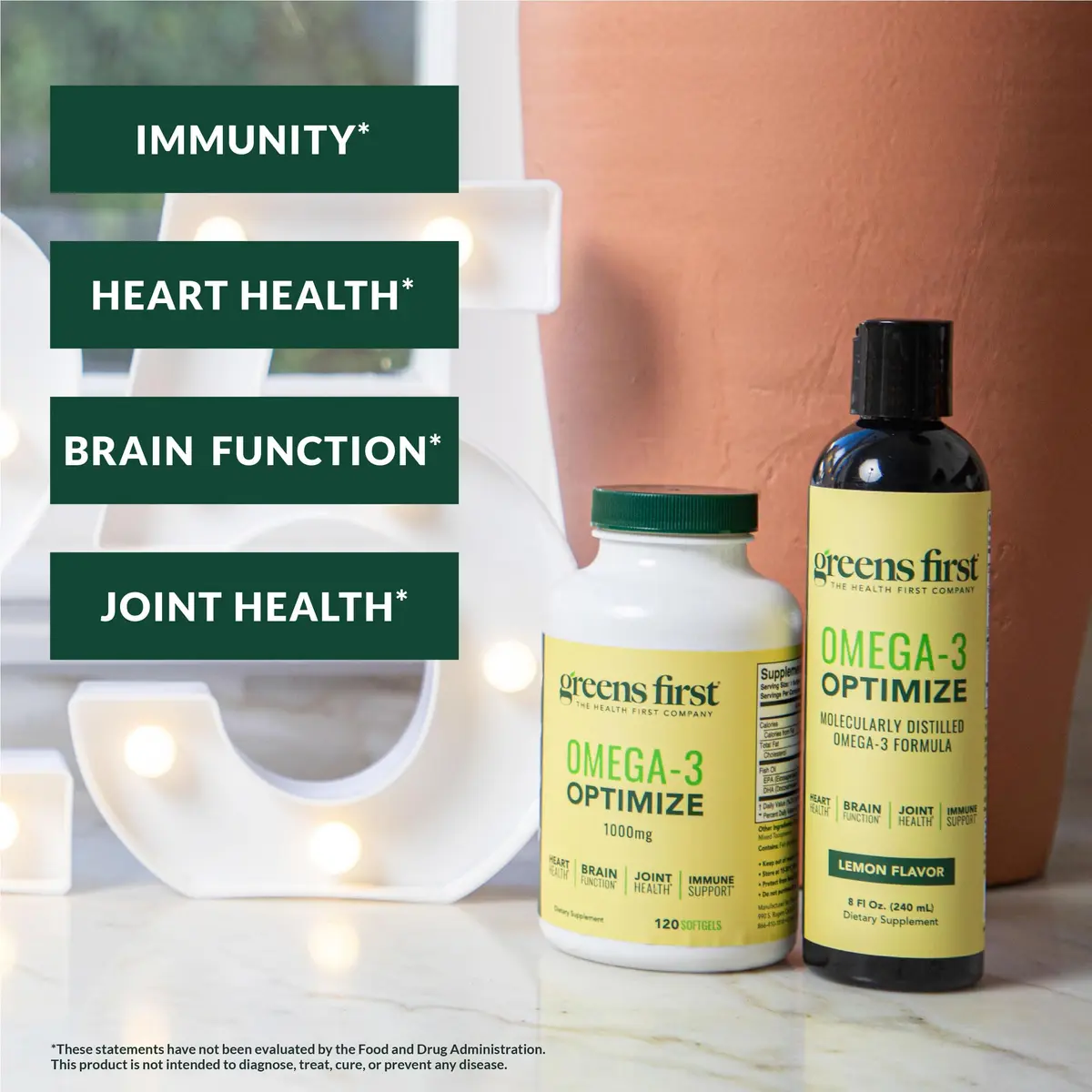 Greens First Omega-3 Optimize Daily Supplement 850mg | Ultra-Pure Marine Oil for Heart, Brain & Joints (120 Softgels) - view 2