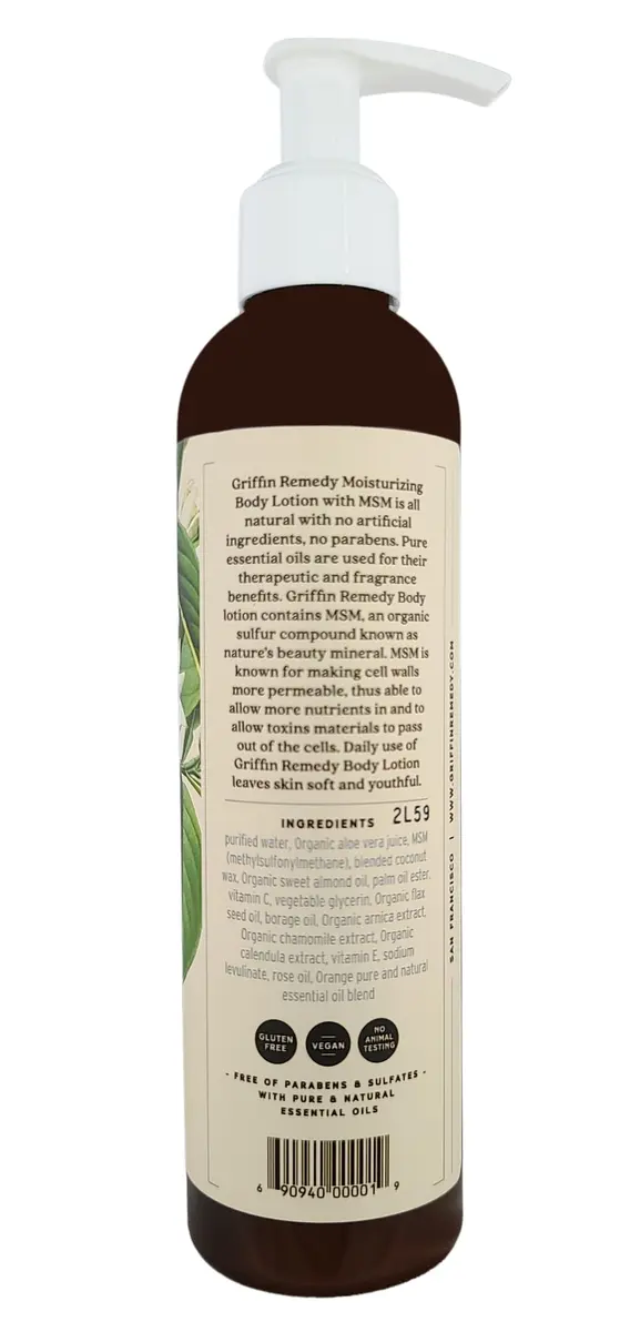 Griffin Remedy Orange Blossom Lotion-8oz | Deep Hydration & Toxin Removal for All Skin Types - view 3